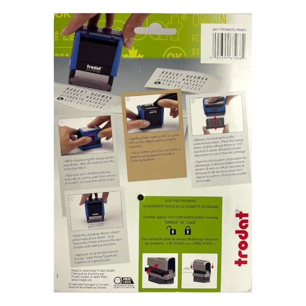 Trodat Printy 4911 DIY 3-Line Rubber Stamp Kit