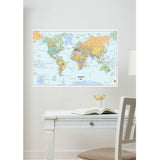 Wallpops Dry Erase Map 36" x 24" - Classic World Map 