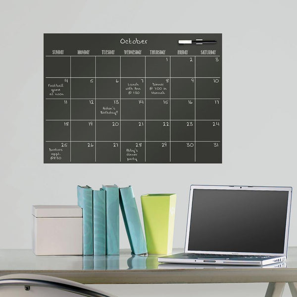 Wallpops Dry Erase Calendar 24" x 18" - Black