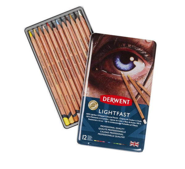 Derwent Lightfast Colour Pencil 12 Tin Set