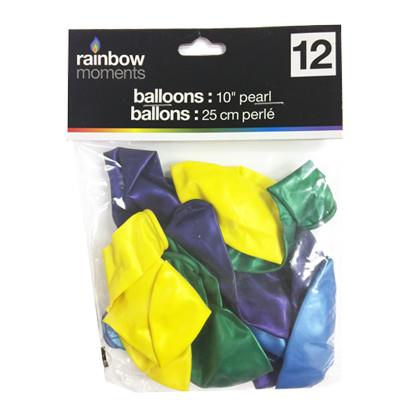 Rainbow Moments Balloons 12pk - Pearl
