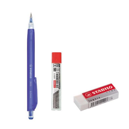 Stabilo Trio Mechanical Pencil 0.5mm Set with Eraser