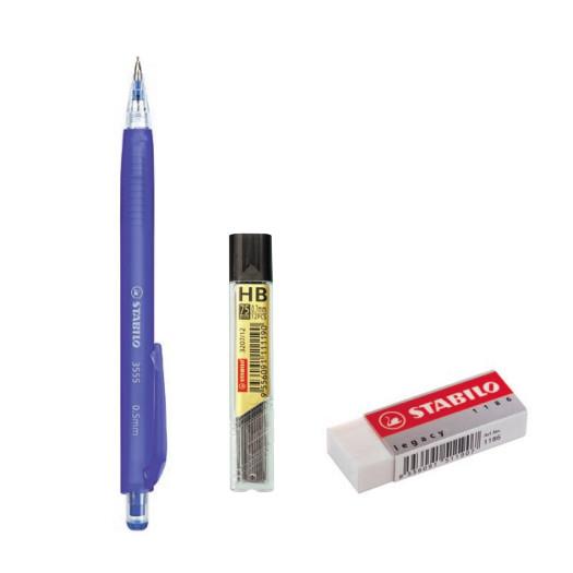 Stabilo Trio Mechanical Pencil Set 0.7mm with Eraser