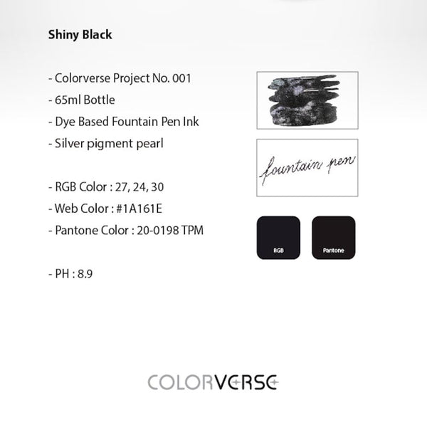 Colorverse Bottled Ink 65ml Shiny Black