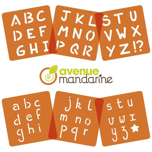 Avenue Mandarine Stencils Set 6pk Alphabet