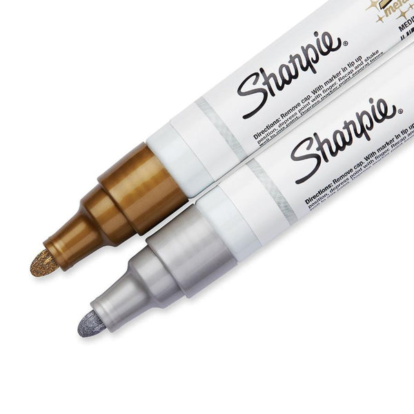 Sharpie Oil-Based Paint Markers, Medium 2pk Metallic Gold & Silver