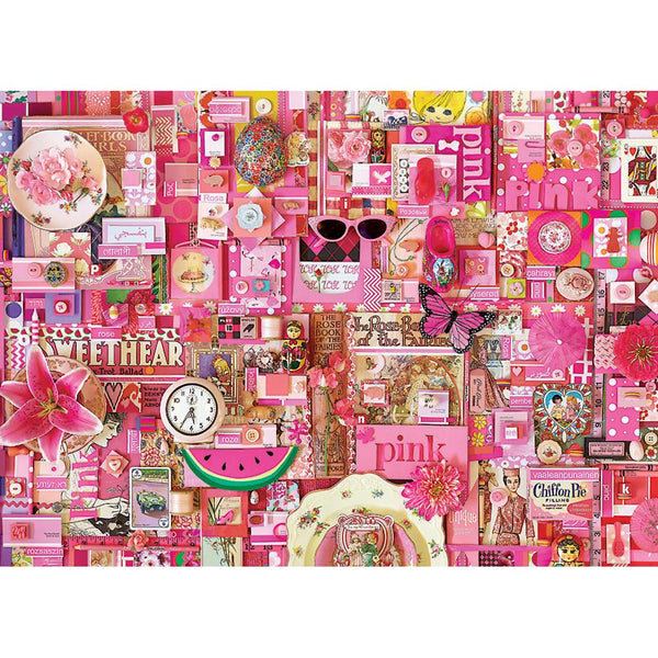 Cobble Hill Puzzle 1000pc Pink Collage