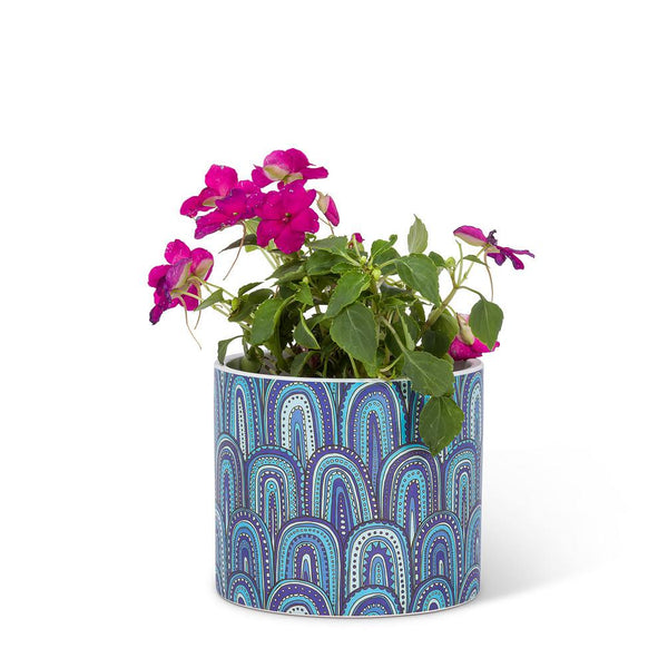 Abbott Planter - Small Wavy Blue