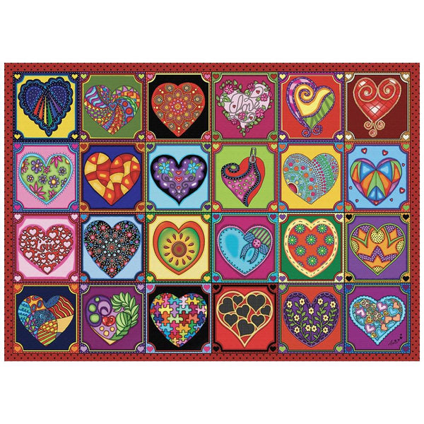 JaCaRou Puzzles 1000pc Quilted Hearts