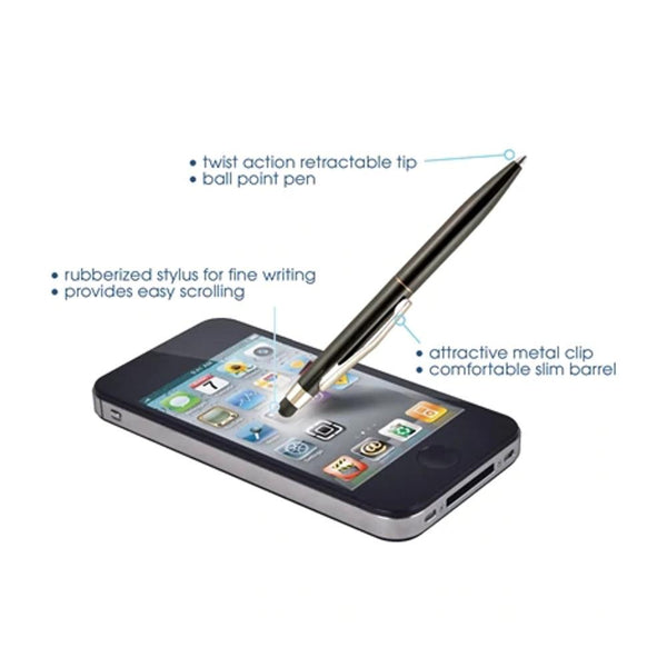 St Tropez Stylus Pen - Silver Barrel with Black Ink