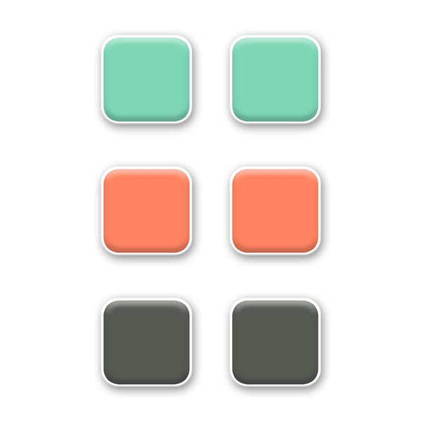 Quartet Magnets 6pk - Square Assorted Colours