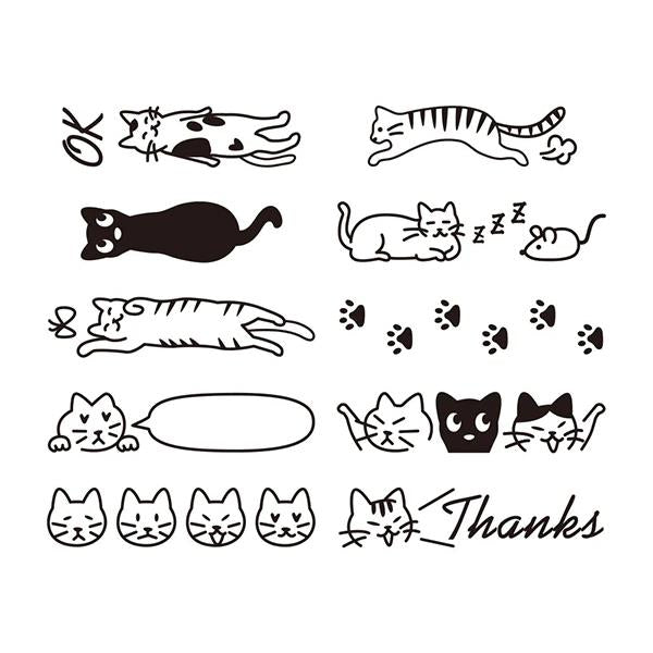 Midori Rotating Self-Inking Stamp - Cats