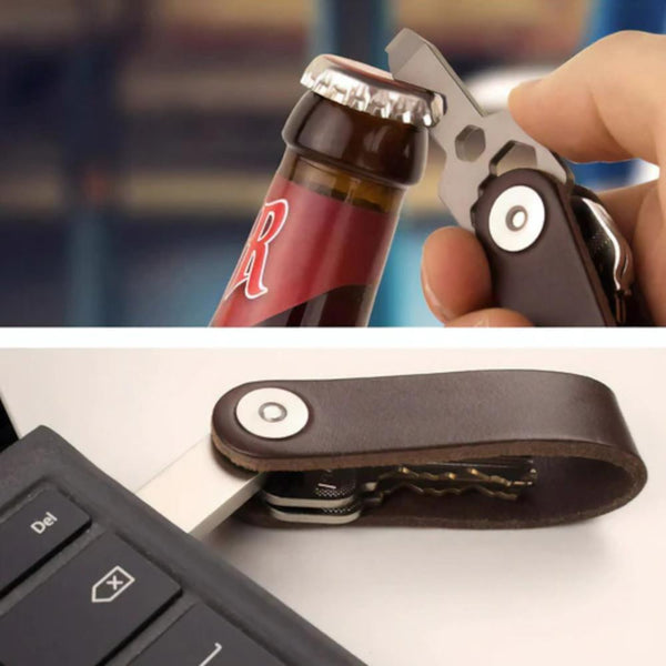Mad Man Smart Keychain Leather - Cognac