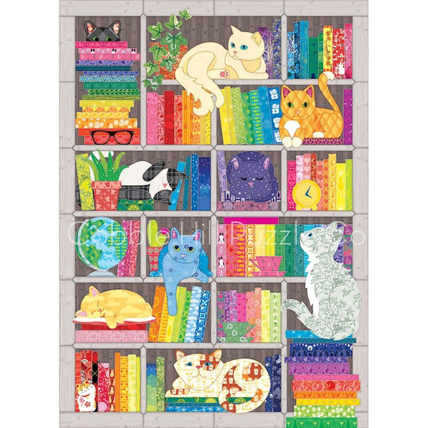 Cobble Hill Puzzle 1000pc - Rainbow Cat Quilt
