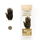 Yellow Owl Enamel Lapel Pin - Mystic Hand