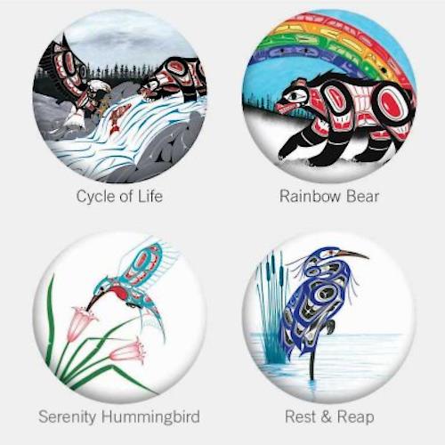 Indigenous Collection Glass Magnet Set of 4 - Richard Shorty