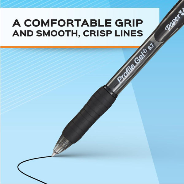 Paper Mate Profile Retractable Gel Pens 0.7mm Medium Point 8pk
