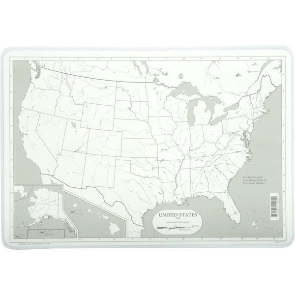 M. Ruskin Laminated Placemat Map of U.S.A.