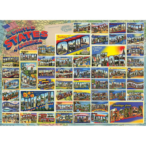 Cobble Hill Puzzle 1000pc - Vintage American Postcards