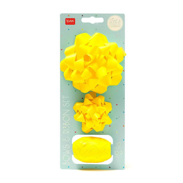 Legami Gift Bow & Ribbon Set - Yellow
