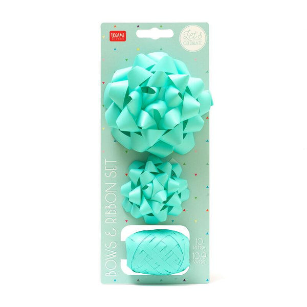 Legami Gift Bow & Ribbon Set - Aqua