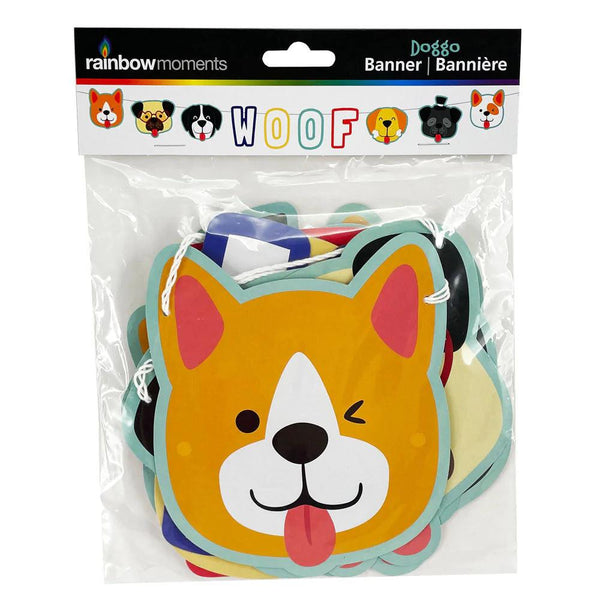 Rainbow Moments Party Banner Dog Faces