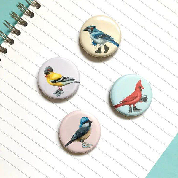 Amélie Legault Magnet 4pk - Fashionable Birds