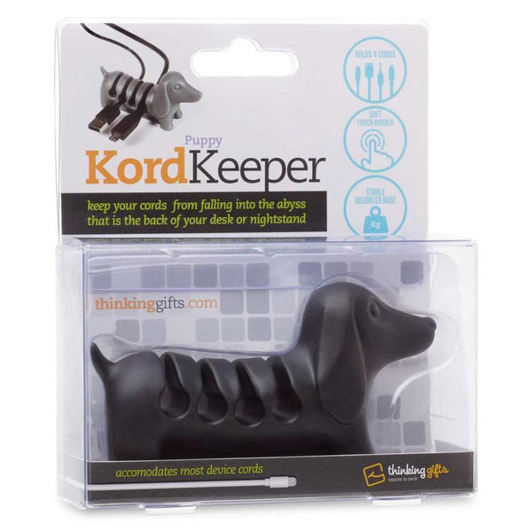 Thinking Gifts KordKeeper Cable Organiser - Black Dog