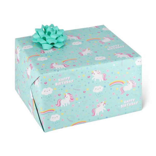 Legami Gift Wrap Roll - Unicorn, Aqua