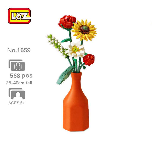 LOZ Mini Block Kit - Eternal Sunflower Rose Saffron Hypericum Flowers