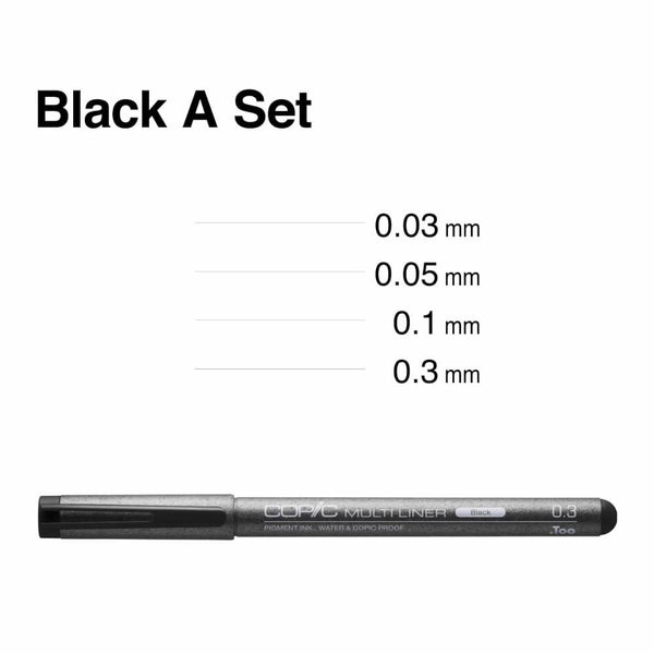Midoco.ca: Copic Multiliner Pen Set A Black 4pk