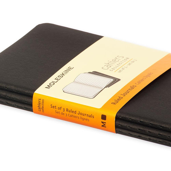 Moleskine Pocket Ruled Cahier Journals 3pk - Black