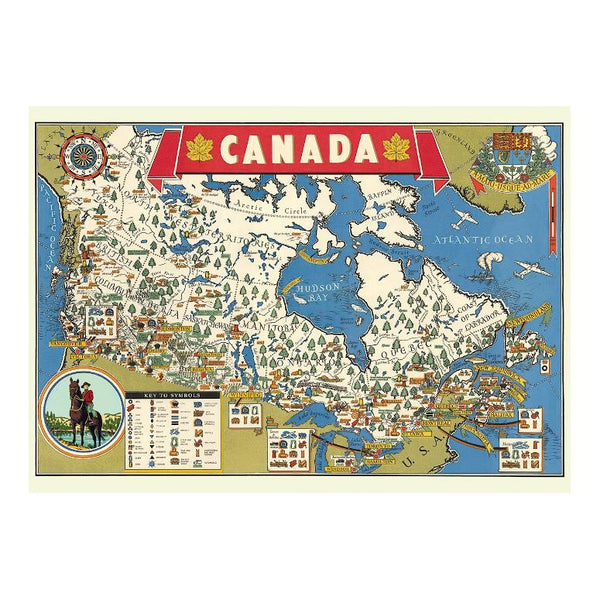Cavallini Vintage Art Poster - Map of Canada (Ó)