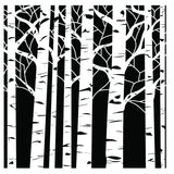 The Crafters Workshop Stencil - 6"x6" Aspen Trees