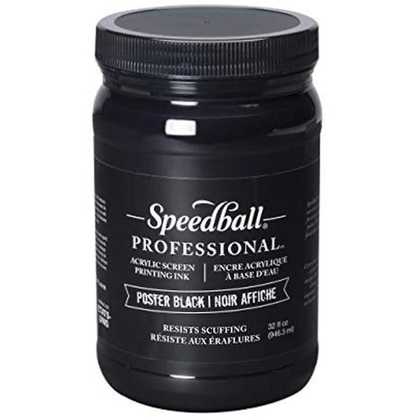 Speedball Professional Acrylic Screen Ink, 32oz Poster Black