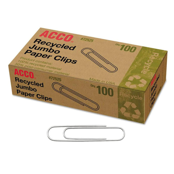 Midoco.ca: Acco Recycled Paperclips #4 Jumbo 100/box
