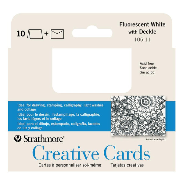 Strathmore Creative Cards 3.5x4.875" - Fluorescent White Deckle