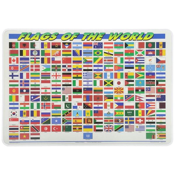 M. Ruskin Laminated Placemat Flags of the World