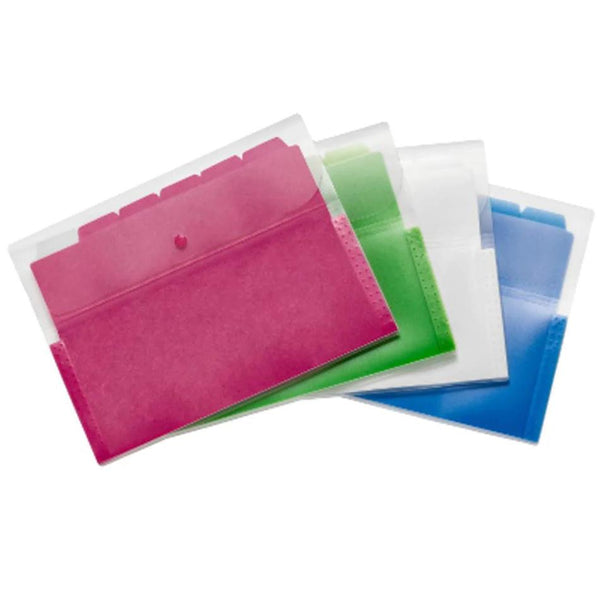 FileMode Poly Document File 5-Tab Letter Size Slim Assorted Colours