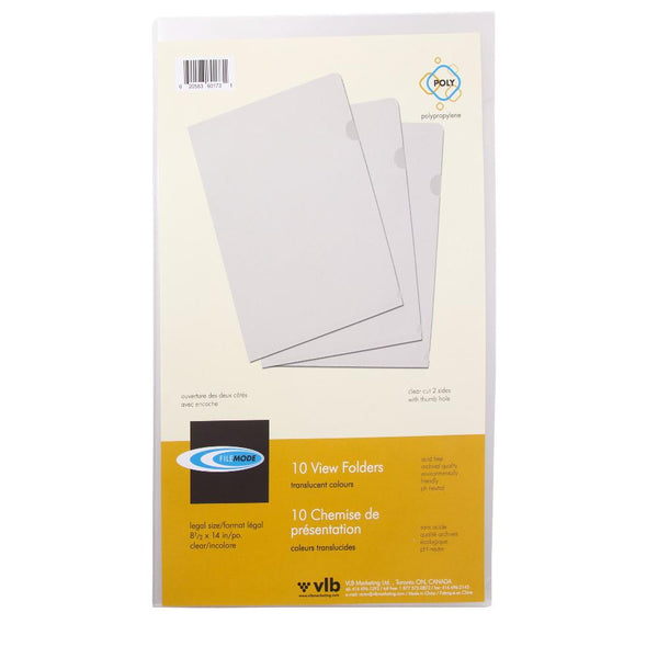 FileMode View Folder Legal Size Clear 10 Pack