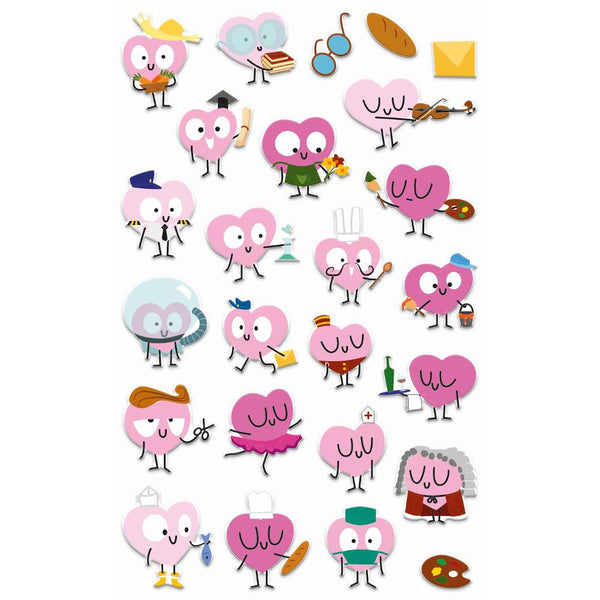 Maildor Cooky Stickers - Hearts Characters
