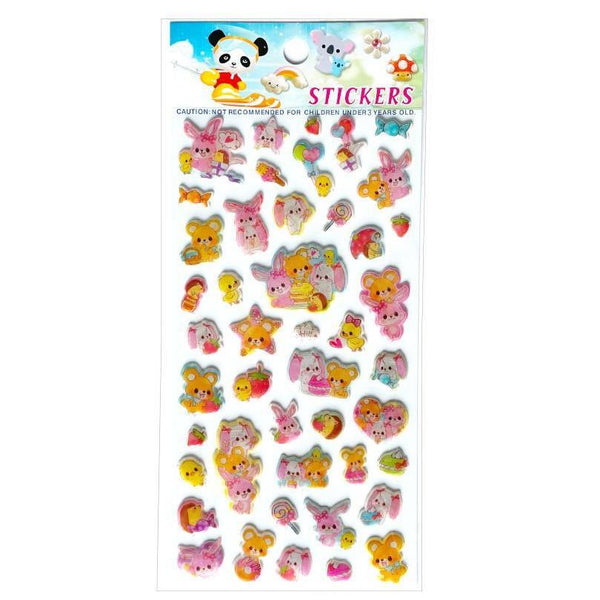 Kawaii Puffy Stickers - Baby Animal Party