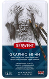 Derwent Graphic Medium Pencil 12 Tin Set - 6B to 4H