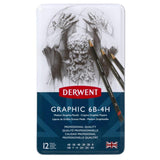Derwent Graphic Medium Pencil 12 Tin Set - 6B to 4H