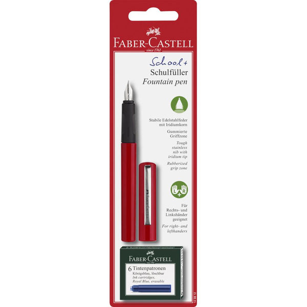 Faber-Castell School+ Fountain Pen Medium Red