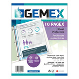 Gemex PAGEX Sheet Protectors, Ultra-Clear, Lettersize 10pk