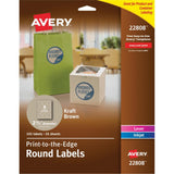 Avery Labels Kraft Round 2.5" Diameter 225/pk
