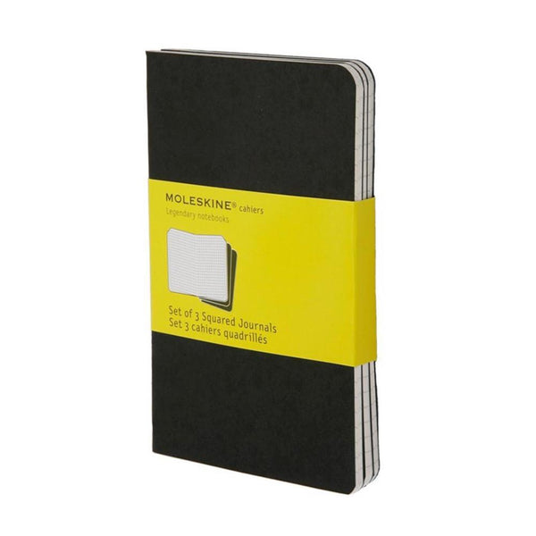 Moleskine Pocket Grid Cahier Journals 3pk - Black