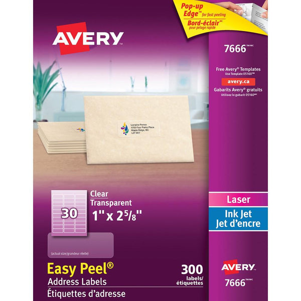 Avery Labels Clear Gloss 2-5/8" 300/pk