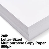 20lb White Multi-Purpose Letter-Sized Paper 500pk